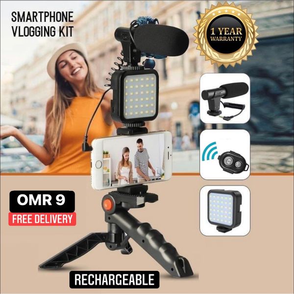 BowLift | Professional Video Microphone Set with Tripod and LED Video Light