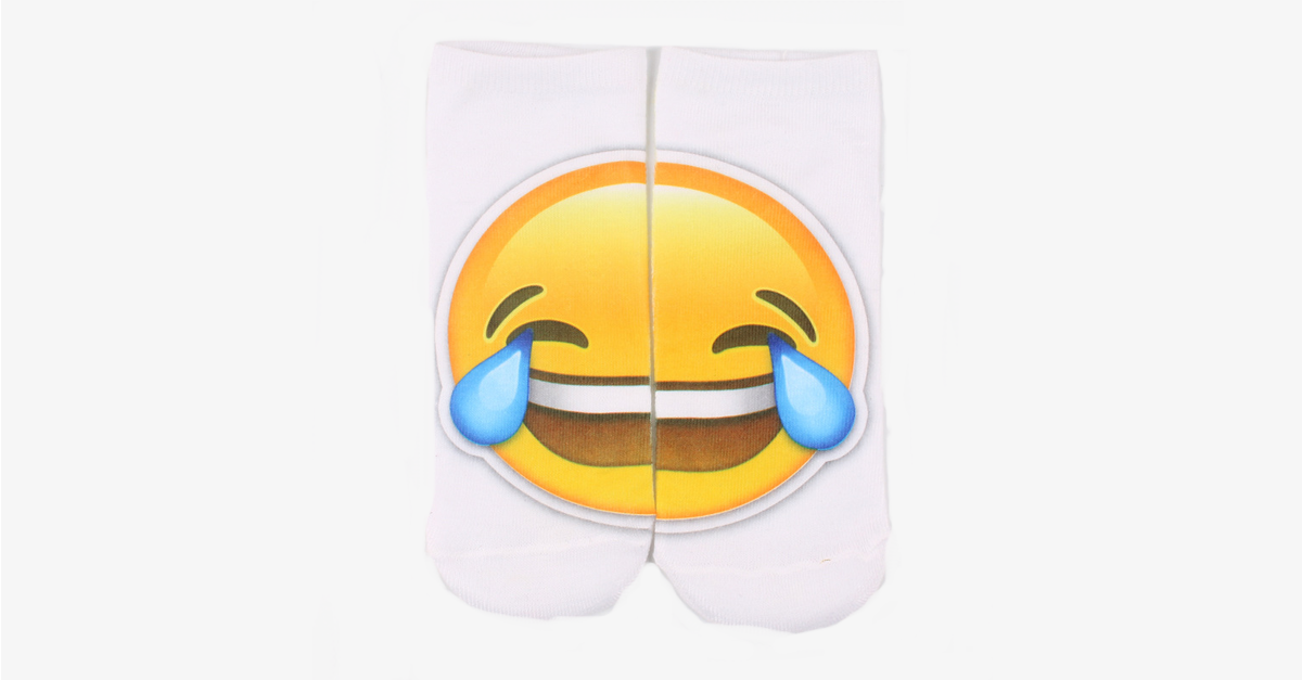 BowLift | 3D smiling emoji fashion one-sided print cotton socks