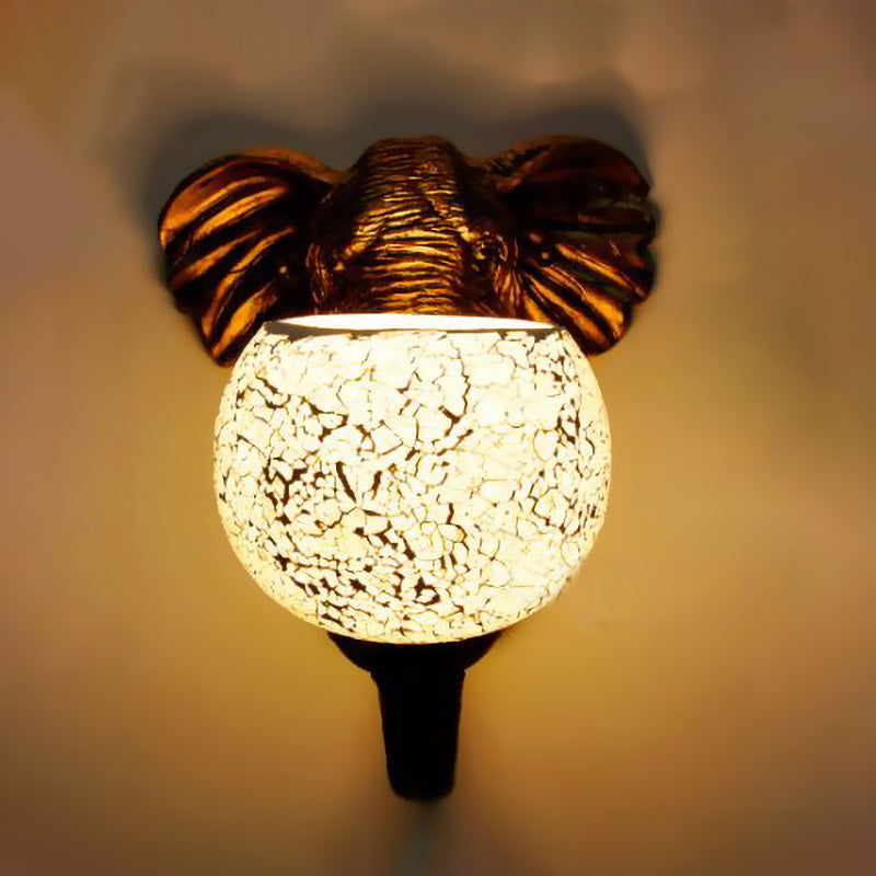 BowLift | 1 Light Living Room Wall Lamp Globe Mediterranean White/Pink/Yellow Sconce with Globe Stained Glass Shade