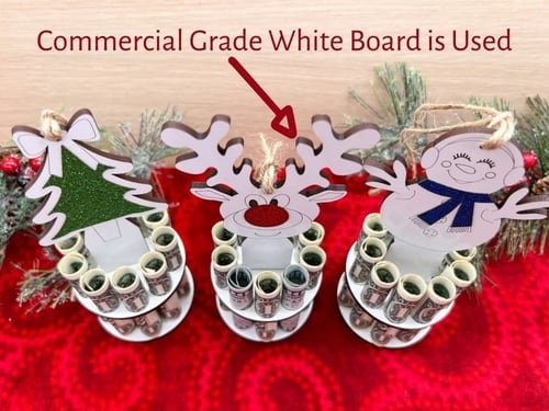 BowLift | Christmas Money Holder Ornament | Handmade Wooden Decoration | Festive Gift Idea