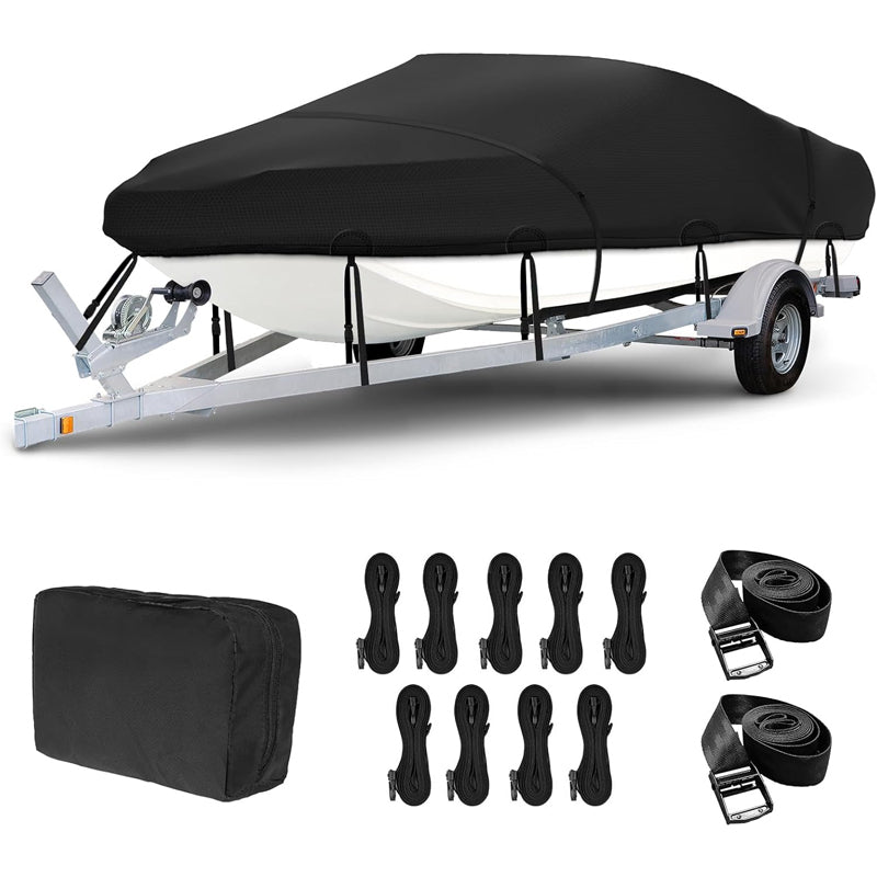 BowLift | 14'-16' Boat Cover 500D Waterproof Boat Cover UV Resistant Marine Grade Outboard Cover