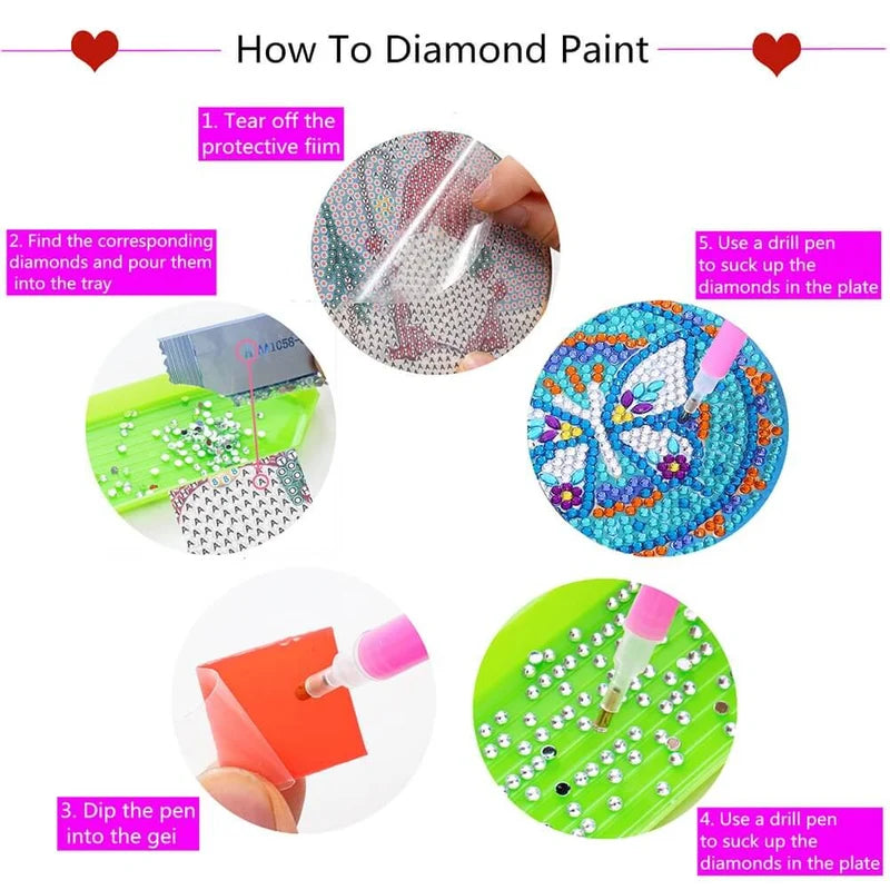 BowLift | Diamond Crafts Coaster Diamond Painting Coaster (Mandala)