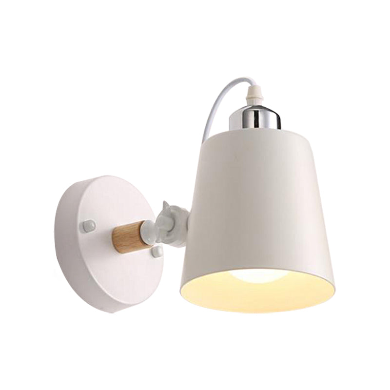 BowLift | Gray/White/Pink/Yellow/Blue/Green Cone Wall Lamp Minimalist Metal 1 Light Wall Mount Lamp for Nightstand