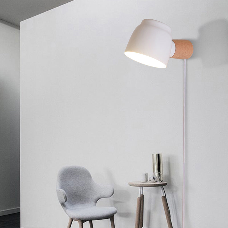 BowLift | Electrified Wall Lamp Modern Metal 10 cm B 1 Bulb Black/Gray/White Wall Light Sconces for Bedroom