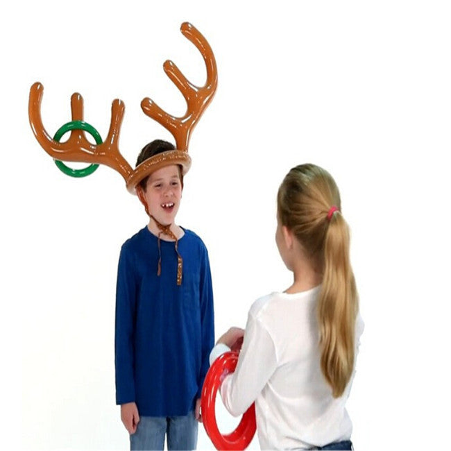 BowLift | Christmas Game Inflatable Reindeer Antler Hat Ring Toss Christmas Gift