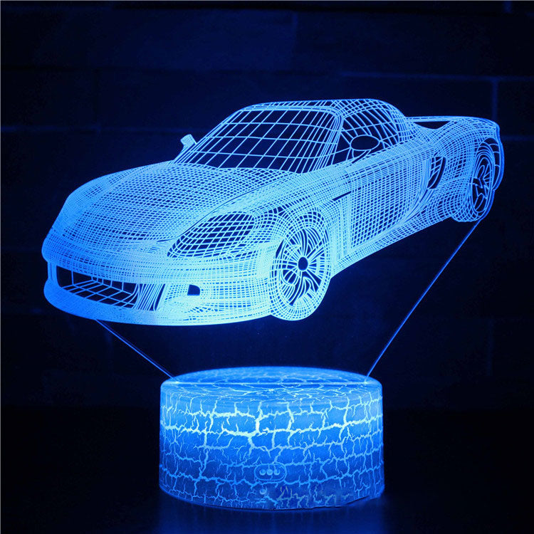Sports car series 3d night light LED stereo light illusion lamp USB bedside table lamp modeling lamp dimming