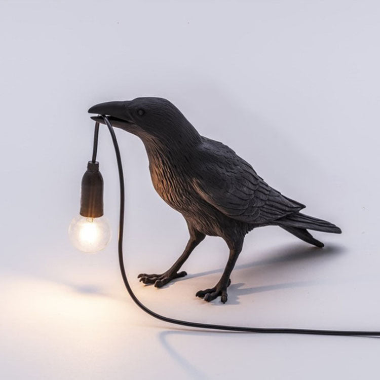 Auspicious bird table lamp personalized creative bedroom bedside animal shape bird resin wall lamp decoration