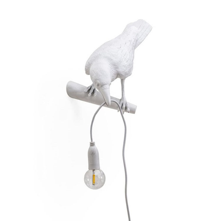 Auspicious bird table lamp personalized creative bedroom bedside animal shape bird resin wall lamp decoration