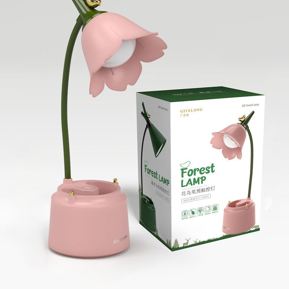 LED foldable touch pen holder desk lamp dormitory bedroom bedside eye protection learning special night light