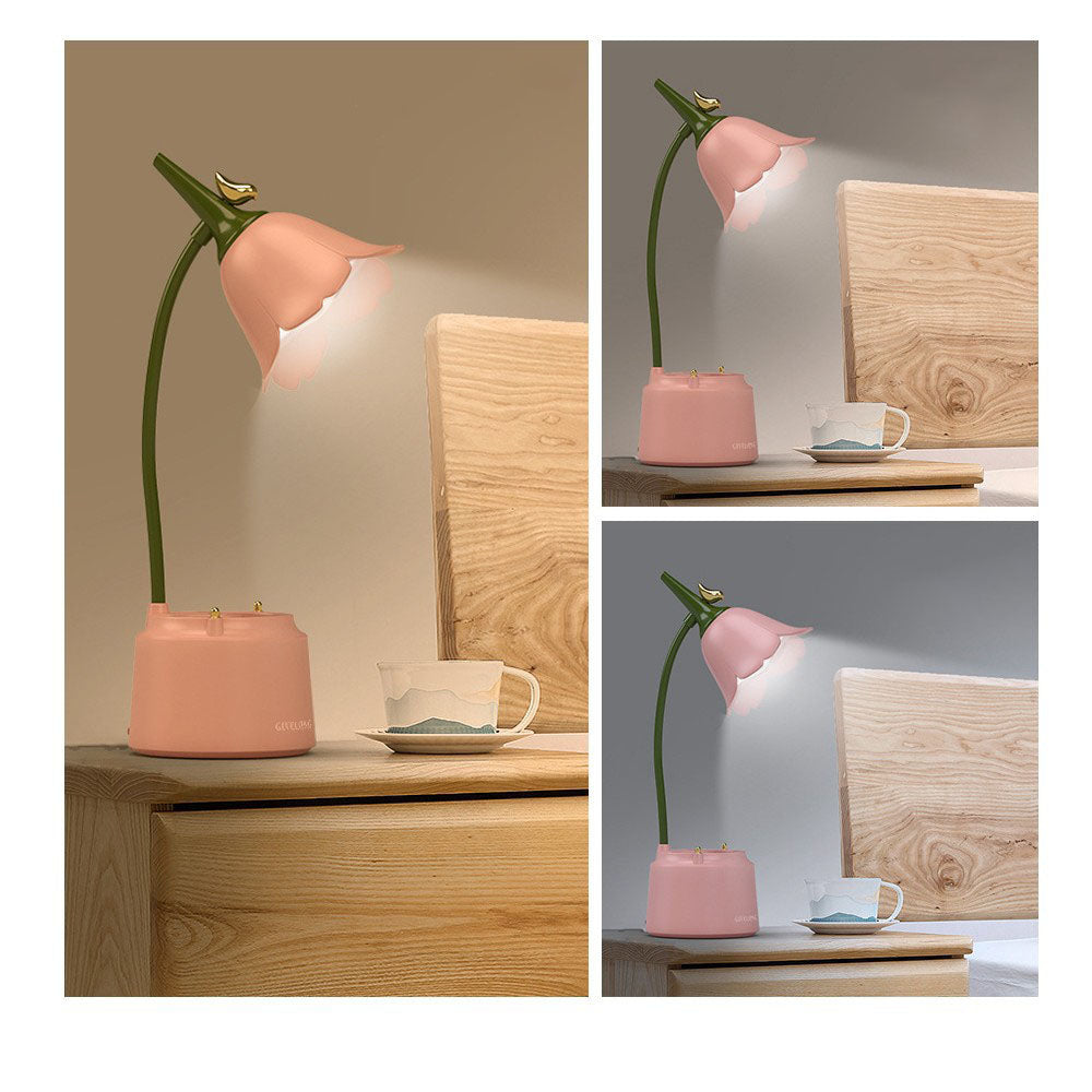 LED foldable touch pen holder desk lamp dormitory bedroom bedside eye protection learning special night light