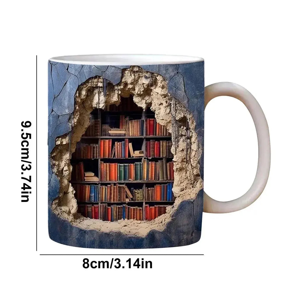 BowLift | BookShelf Mug – 3D Ceramic Coffee Mug for Book Lovers
