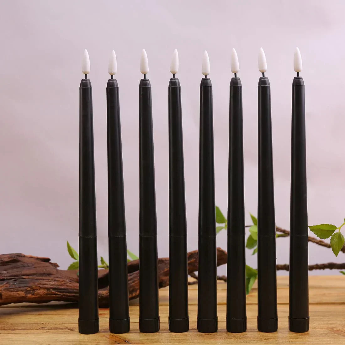 BowLift | 3 pieces black LED candles with flickering flame