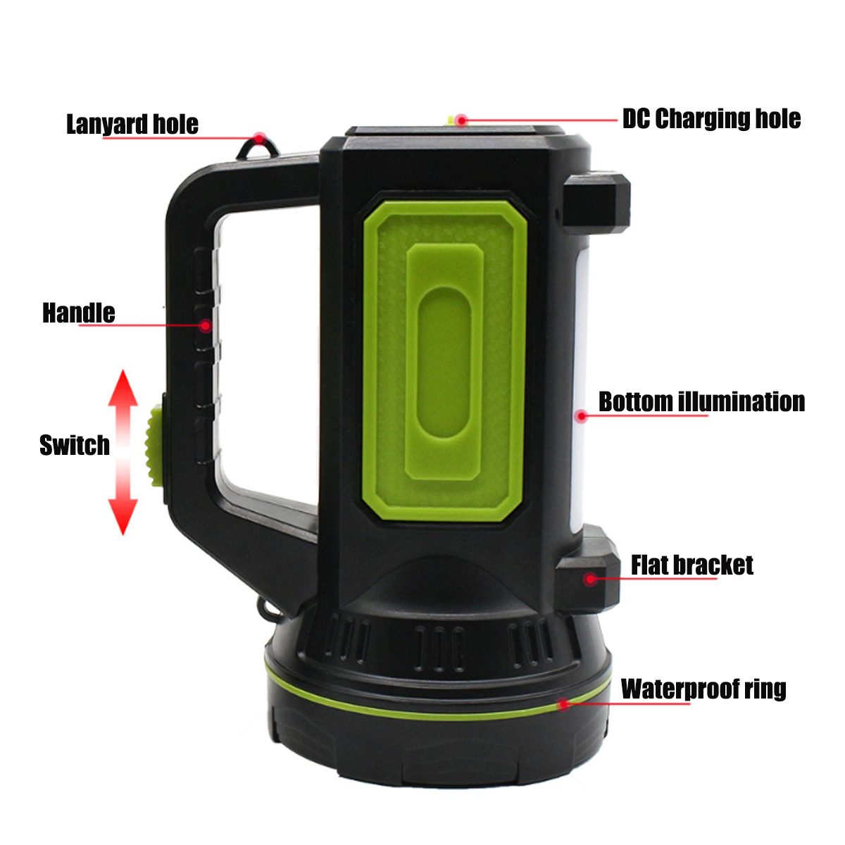 BowLift | LED flashlight with side spotlight – Portable work light for camping and emergencies