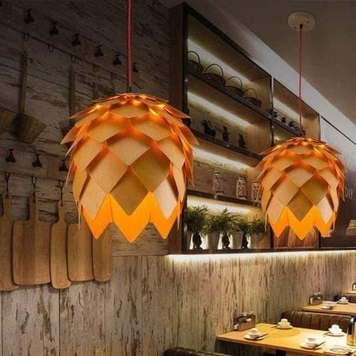 BowLift | Handcrafted Wooden Pine Cone Pendant Light