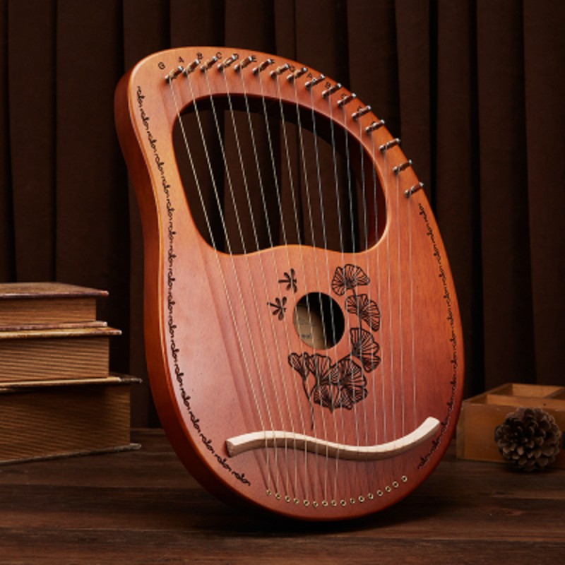 BowLift | Classy 16-String Lyre Harp with Metal Strings, Tuning Wrench, Spared Strings, Manual and Bag, for Beginners and Professionals