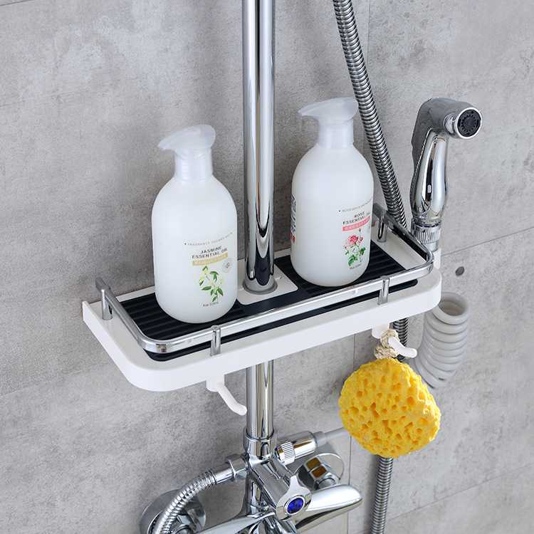 BowLift | Adjustable Bathroom Shampoo Lotion Tray Holder Organizer Shelves, Punch-free, Easy to Install, Strong Load-Bearing, for Bathroom Storage