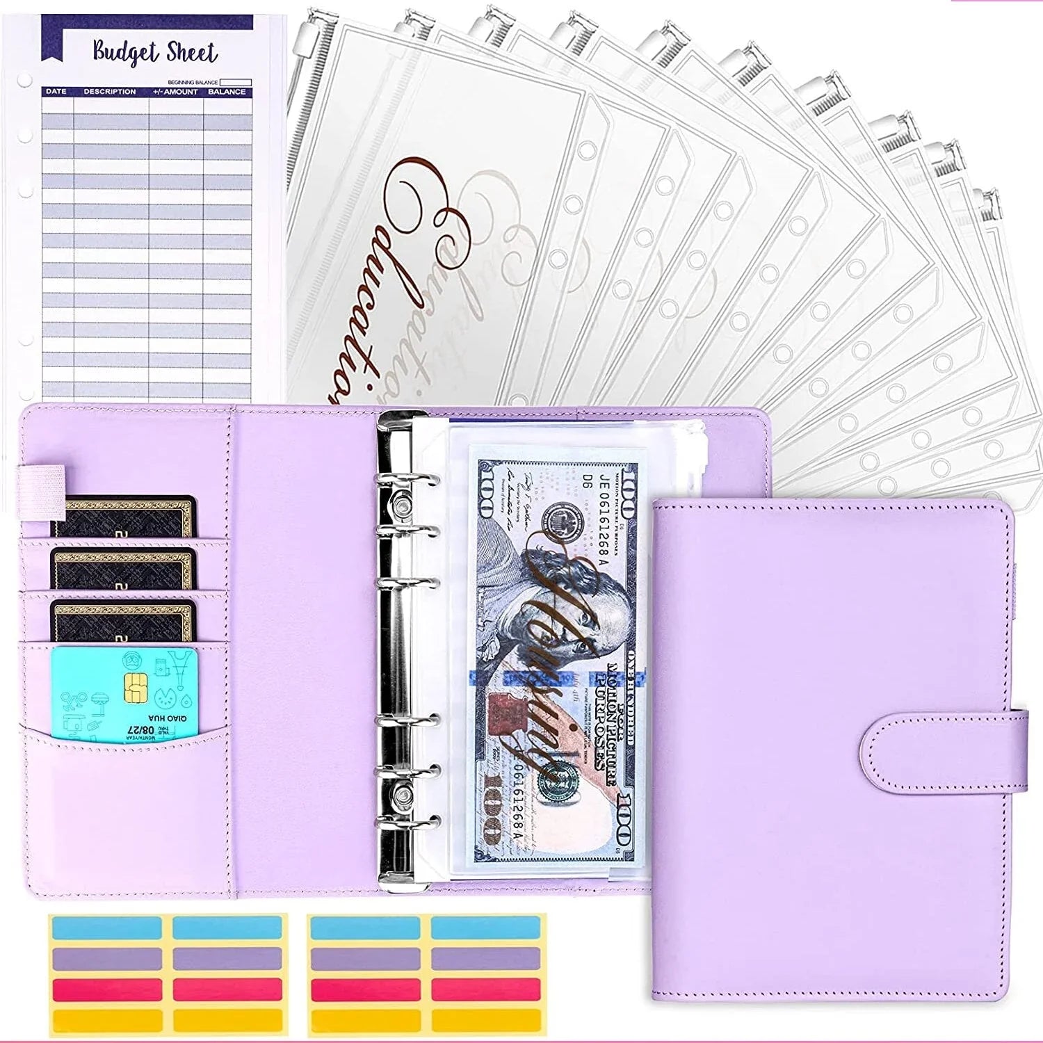 BowLift | Budget binder with cash envelope system and credit card slots