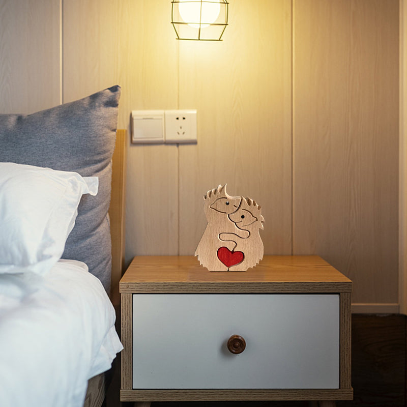 BowLift | Cute Animal Family Ornament, Wooden Puzzle Figurine - 🎁Love Gift