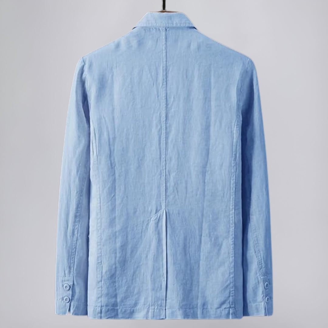 Linen Blazer with Classic Detailing