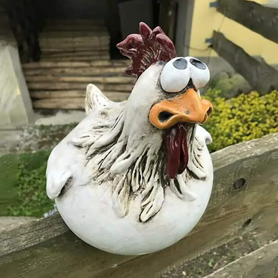 BowLift | Funny Chicken Fence Decor – Resin Garden Statues