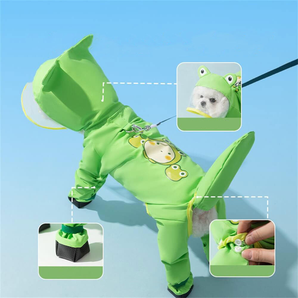 BowLift | Dog Animal Shaped Overall Raincoat Waterproof Cover Including Tail