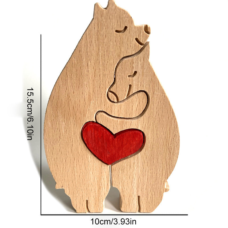 BowLift | Cute Animal Family Ornament, Wooden Puzzle Figurine - 🎁Love Gift
