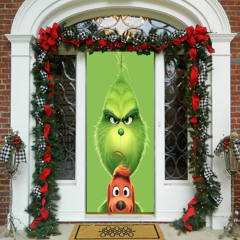 BowLift | Christmas Door Cover | Fabric Front Door Decoration | Washable & Reusable | 91×203cm