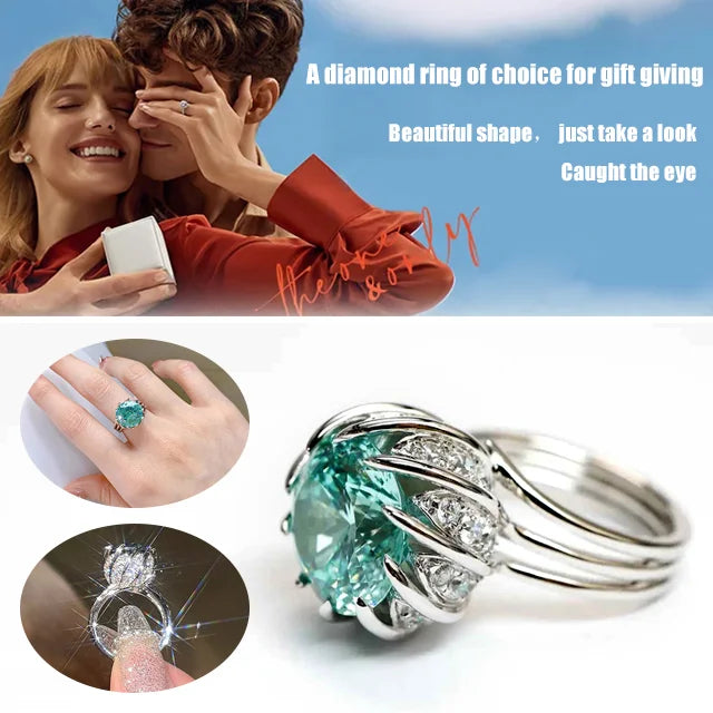 BowLift | 6 Carat Paraiba Blue-green Lotus Diamond Ring