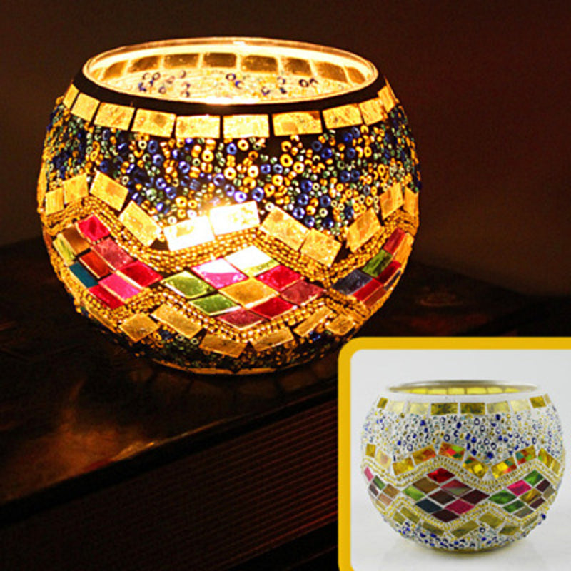 BowLift | European Retro Glass Mosaic Tealight Holder