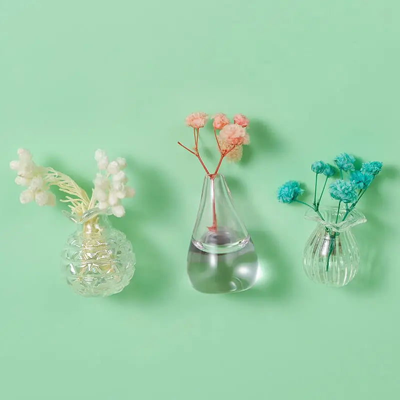 BowLift | 3-Piece Mini Plant Vase Magnets for Decorative and Fresh Accents