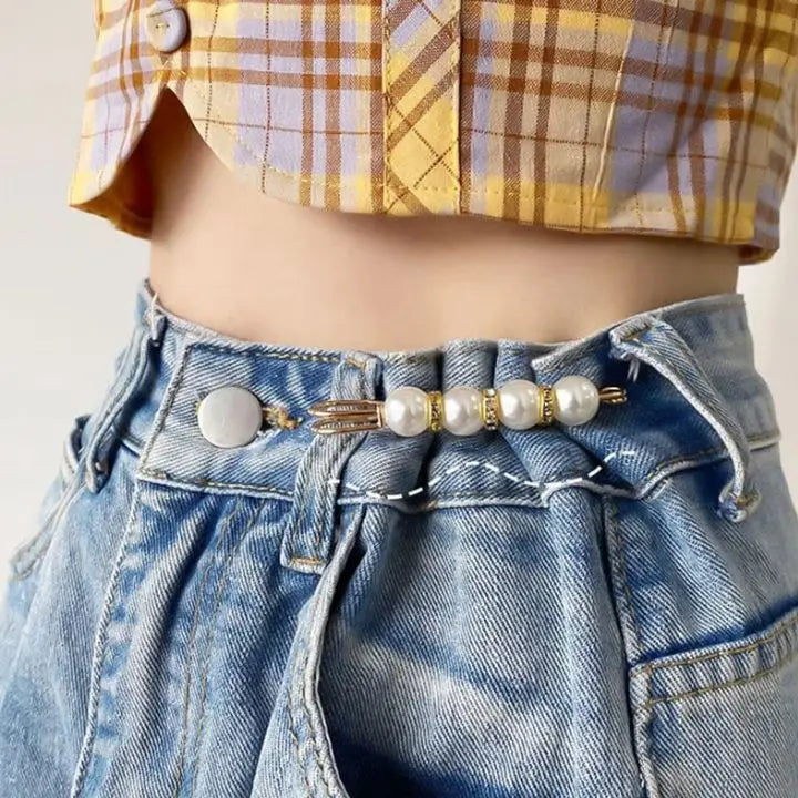 BowLift | 4 pieces | Elegant safety pin brooch with pearls and rhinestones