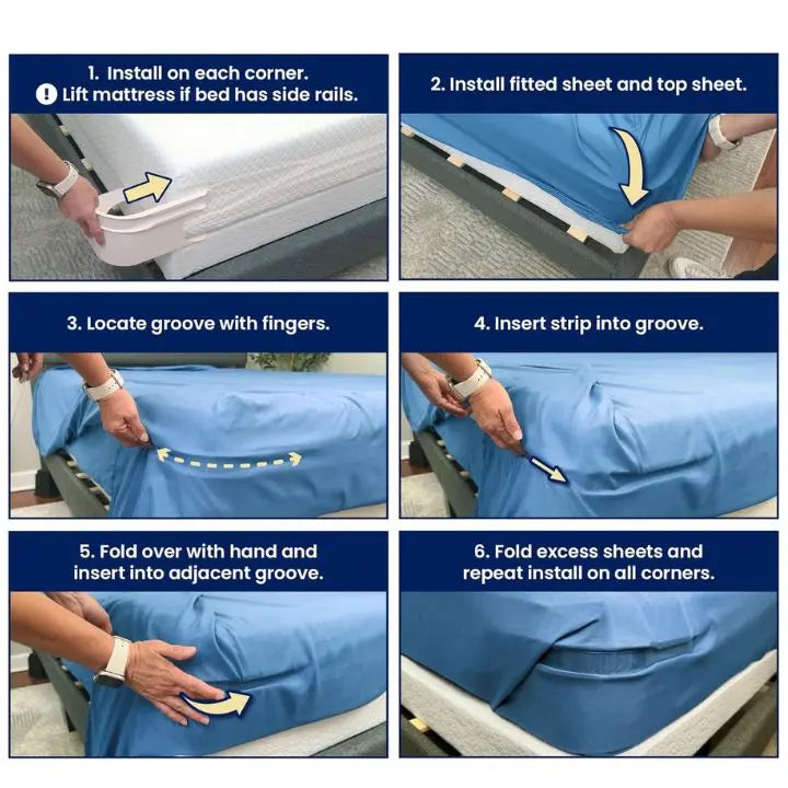 BowLift | 4 pieces | Durable bed sheet holders – Securely fix bed sheets