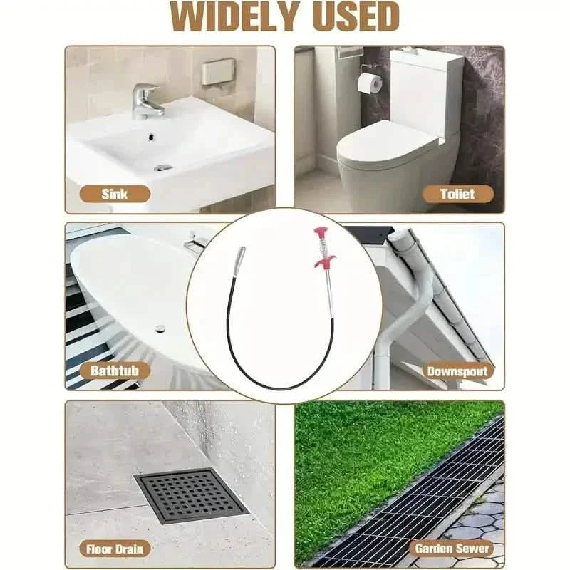 BowLift | 4-Claw Pipe Cleaner, Spring Installation Tool for Kitchen and Bathroom, Hair and Dirt Catcher