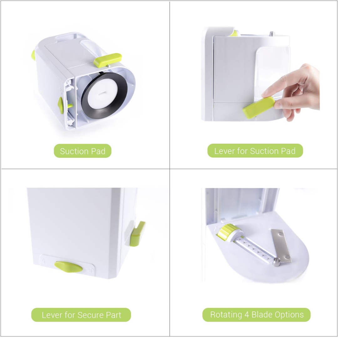 BowLift | 4-in-1 Heavy Vegetable Spiralizer with Strong Suction Cup