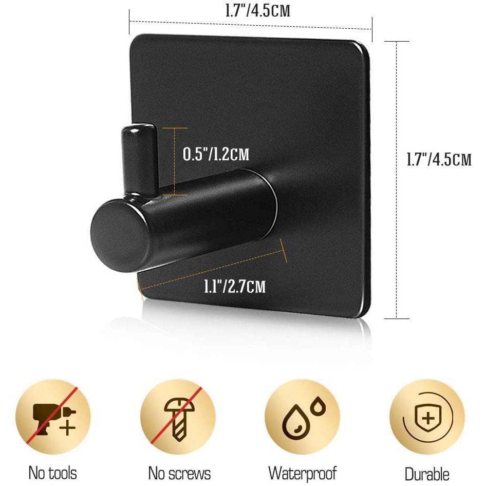 BowLift | 4-Pack: Heavy Duty Durable 304 Stainless Steel Wall Hooks