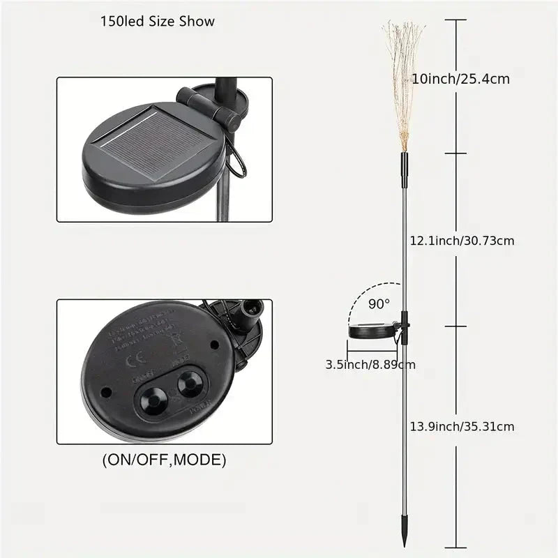 BowLift | 4-Pack: Solar Lights Outdoor, Warm White Garden Lights