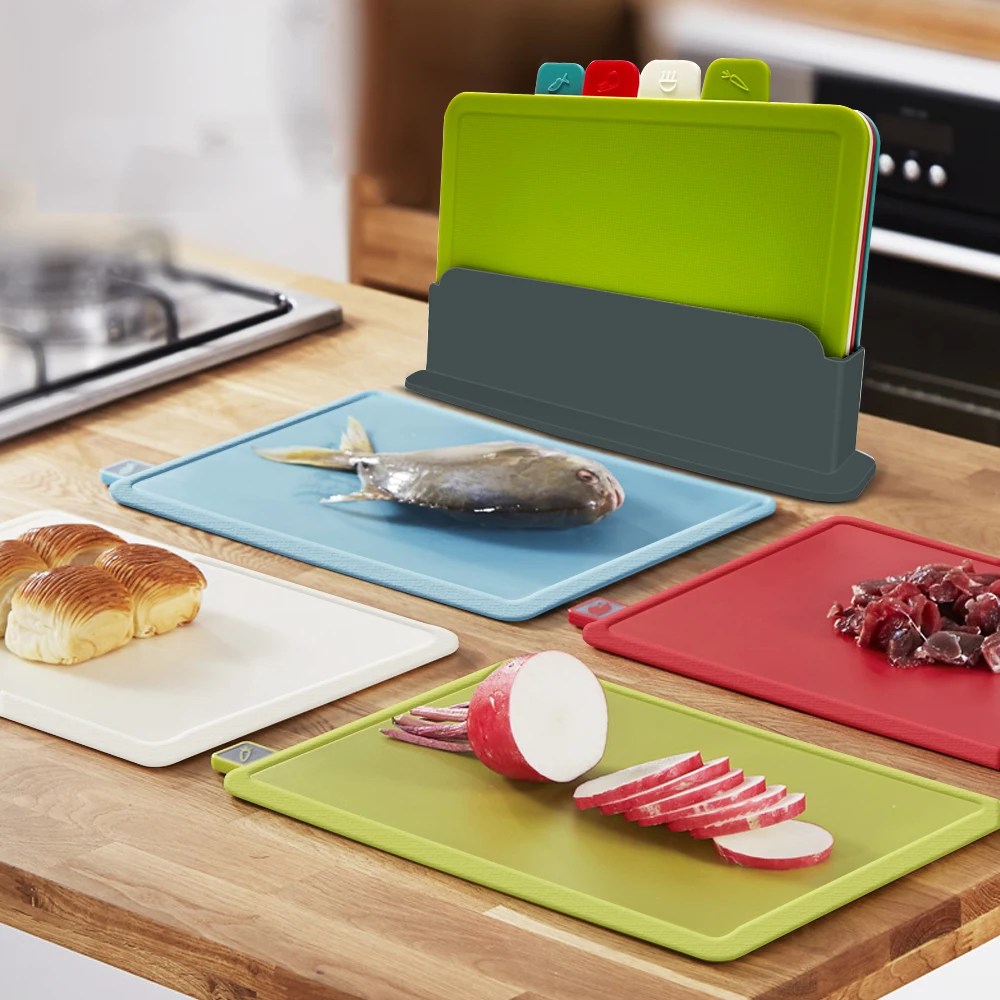 BowLift | 4-Piece Chopping Board Set with Holder - PrepTidy