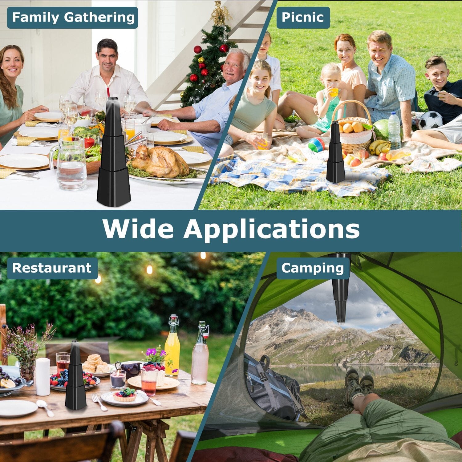 BowLift | 4-Piece: Fly Repellent Fan Table Battery Operated Insect Repellent