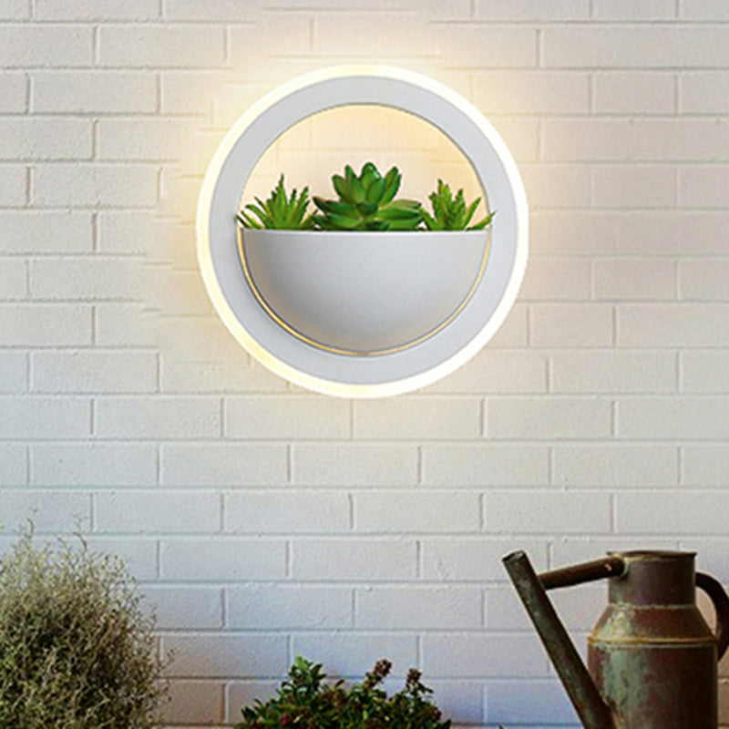 BowLift | Acrylic White Wall Lamp Round/Rectangular/Diamond LED Industrial Plant Wall Lighting Fixture in Warm/White Light