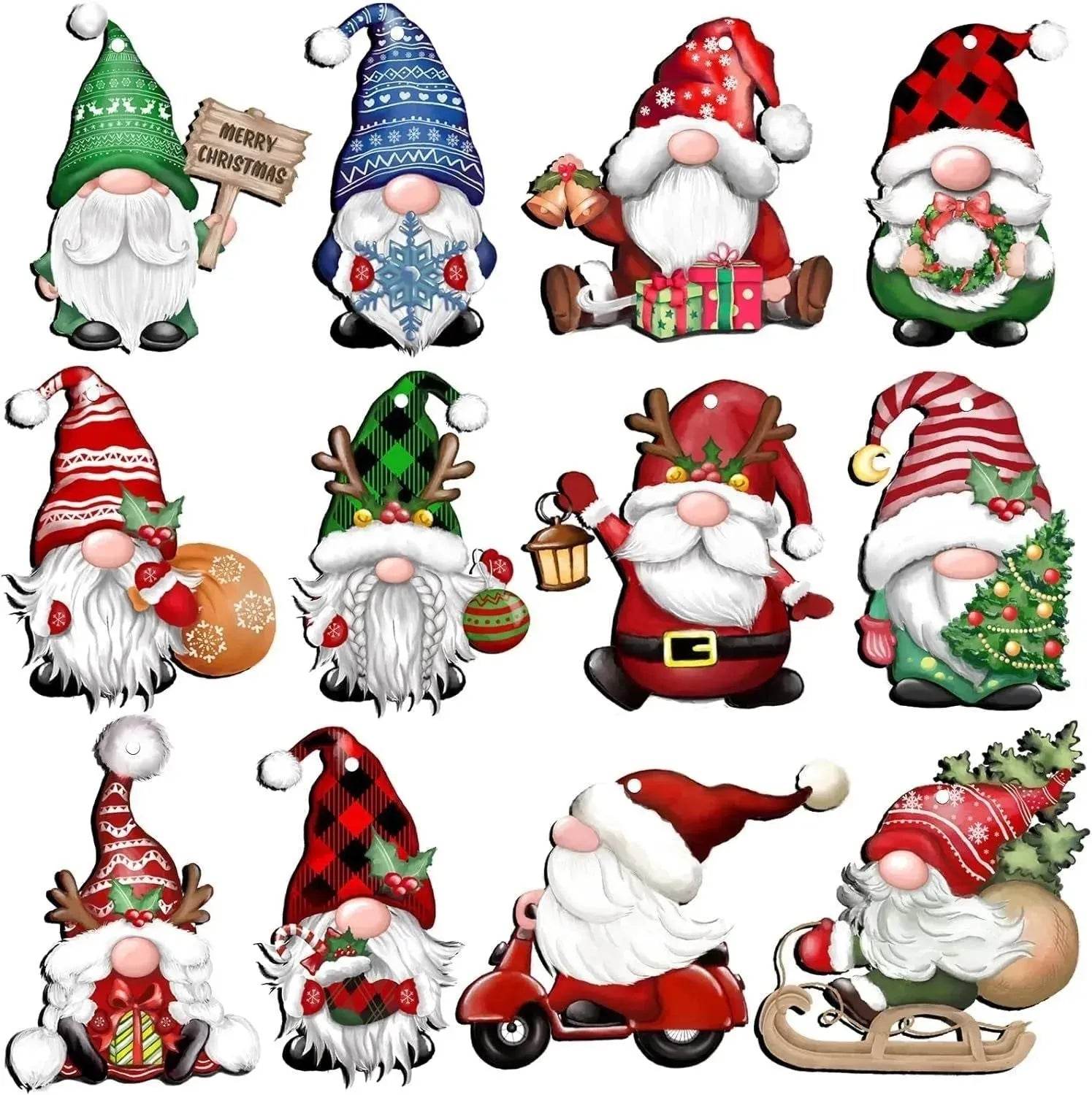 BowLift | 24 PCs Christmas Wooden Hanging Ornaments
