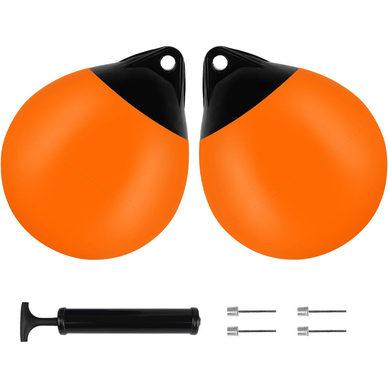 BowLift | 15" Boat Buoy Ball 2pcs Inflatable Boat Fender Vinyl Round Boat Mooring Buoy for Yachts Marinas Sailboats