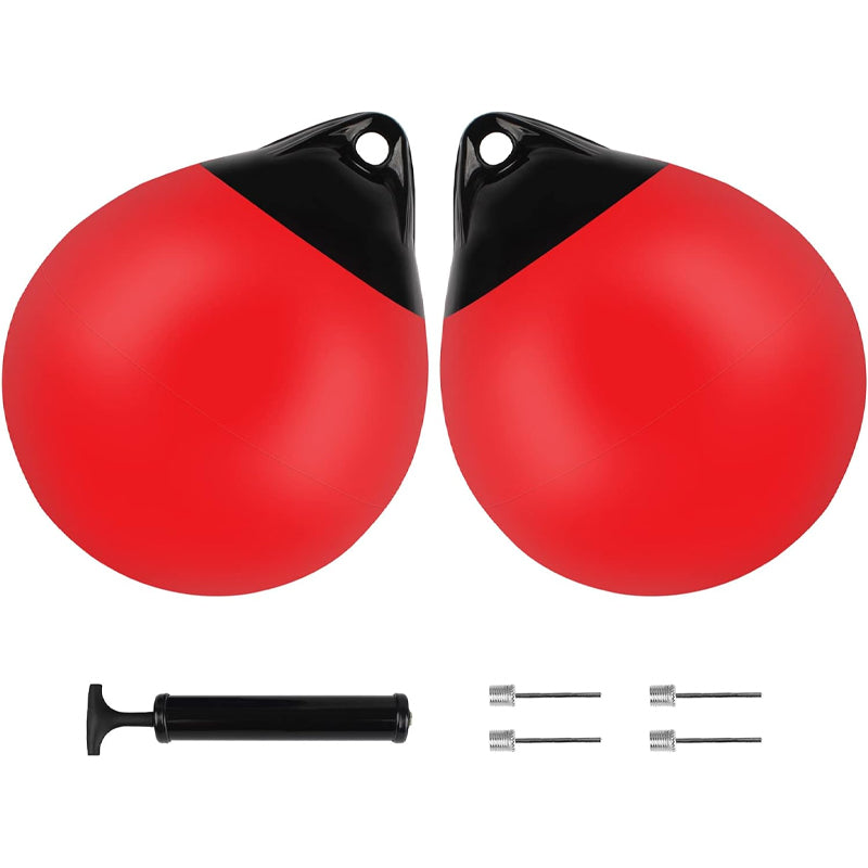 BowLift | 15" Boat Buoy Ball 2pcs Inflatable Boat Fender Vinyl Round Boat Mooring Buoy for Yachts Marinas Sailboats