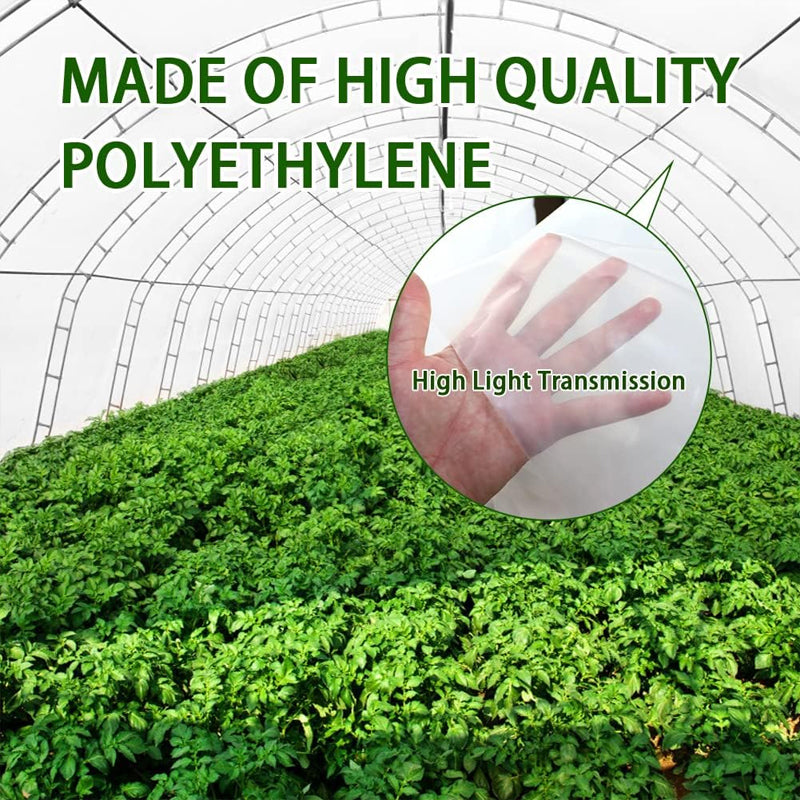 BowLift | 10 x 26 Ft Greenhouse Film 6 Mil Thickness UV Resistant Clear Polyethylene Film GreenHouse Plastic Cover