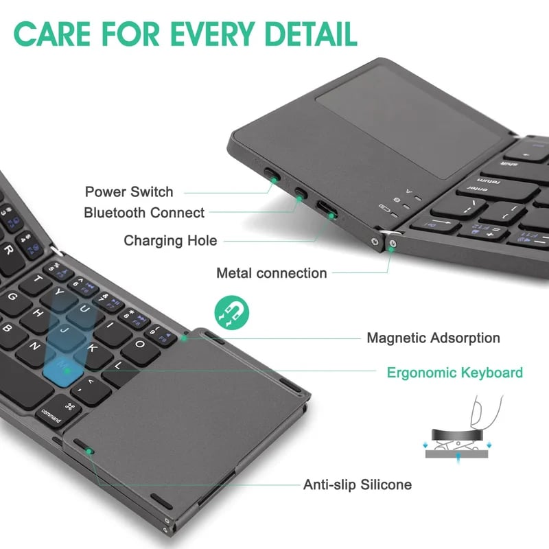 BowLift | Foldable Bluetooth Keyboard with Touchpad