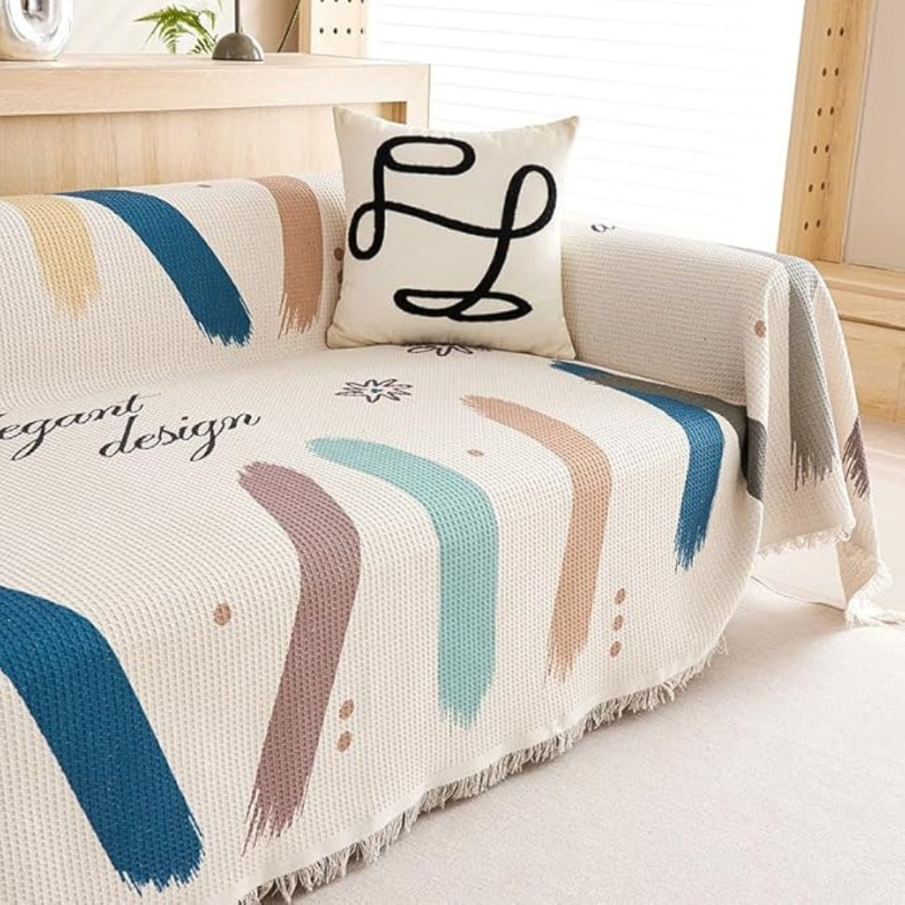 BowLift | Lumiere Abstract Tasseled Sofa Cover