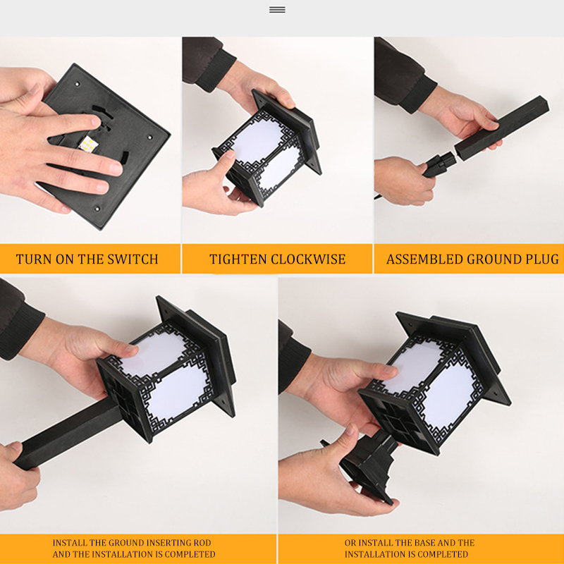 BowLift | Solar LED Garden Lamp – Large Square Lamp with Warm Light and Dual Use