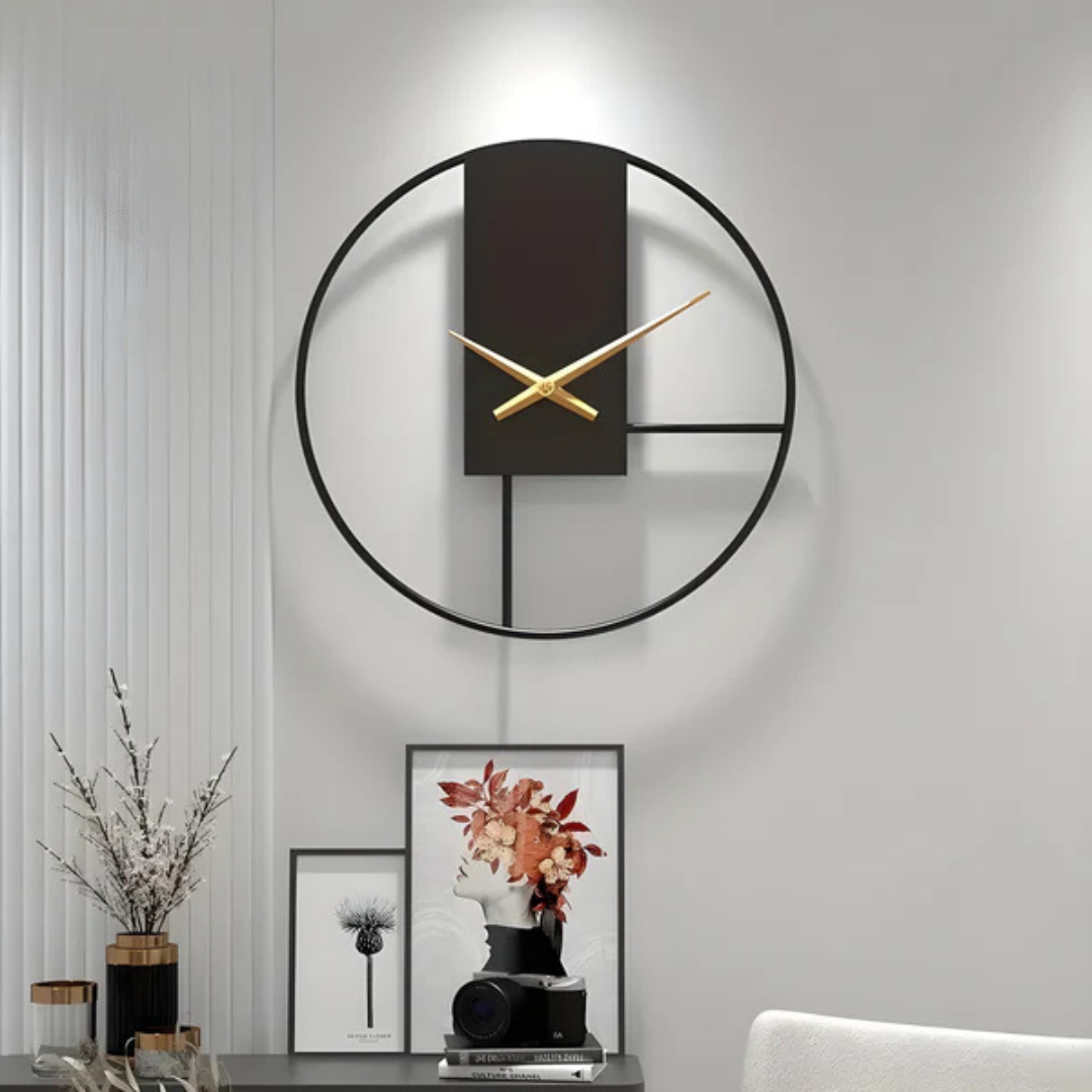 BowLift | Aurum | Minimalist Silent Wall Clock – Stylish Large Decorative Timepiece