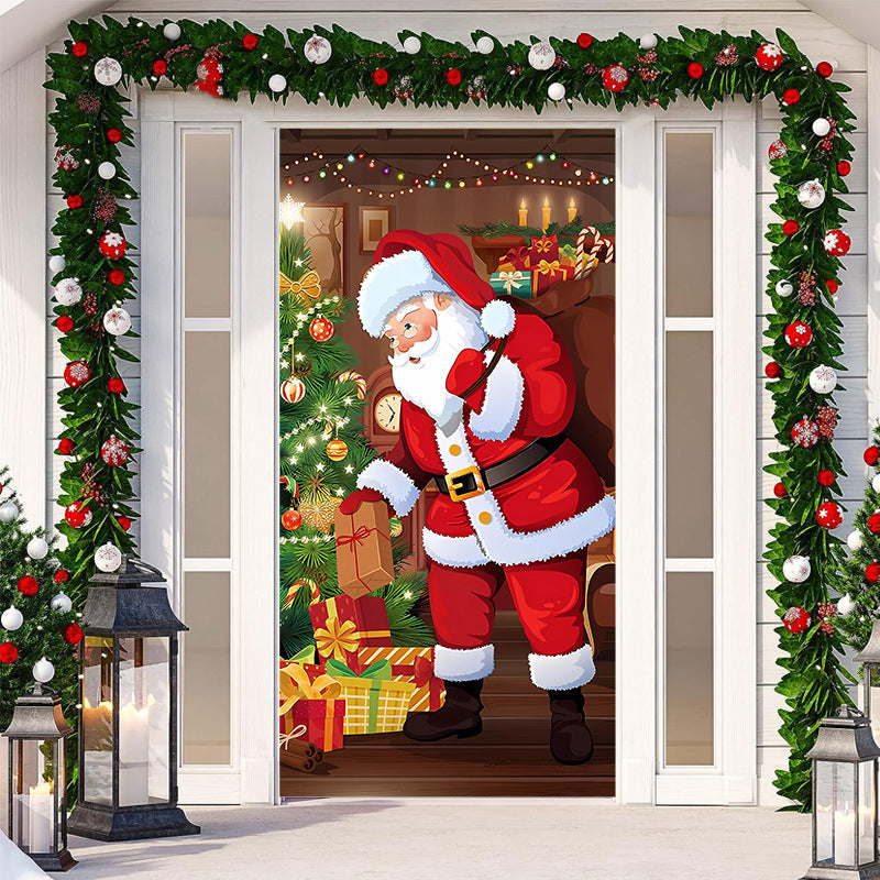 BowLift | Christmas Door Banner, Santa Claus Door Cover Holiday Decoration