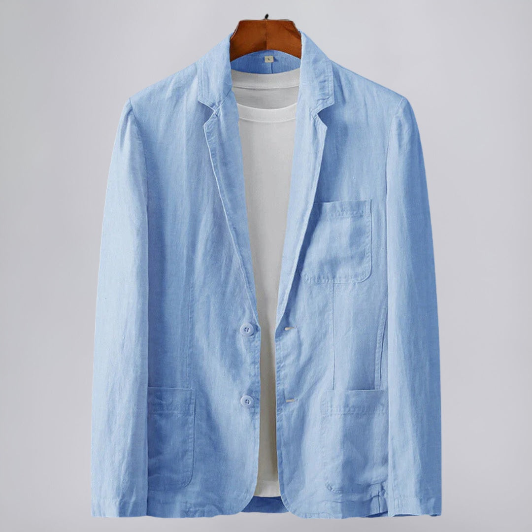 Linen Blazer with Classic Detailing