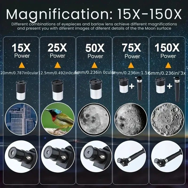 BowLift | Professional Astronomical Telescope | 70mm Aperture, 300mm Focal Length & Easy Setup for Stargazing and Nature Exploration